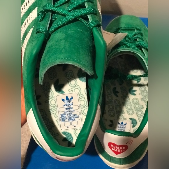 Adidas Campus x Human made Green suede Mens size 7 - Picture 11 of 12